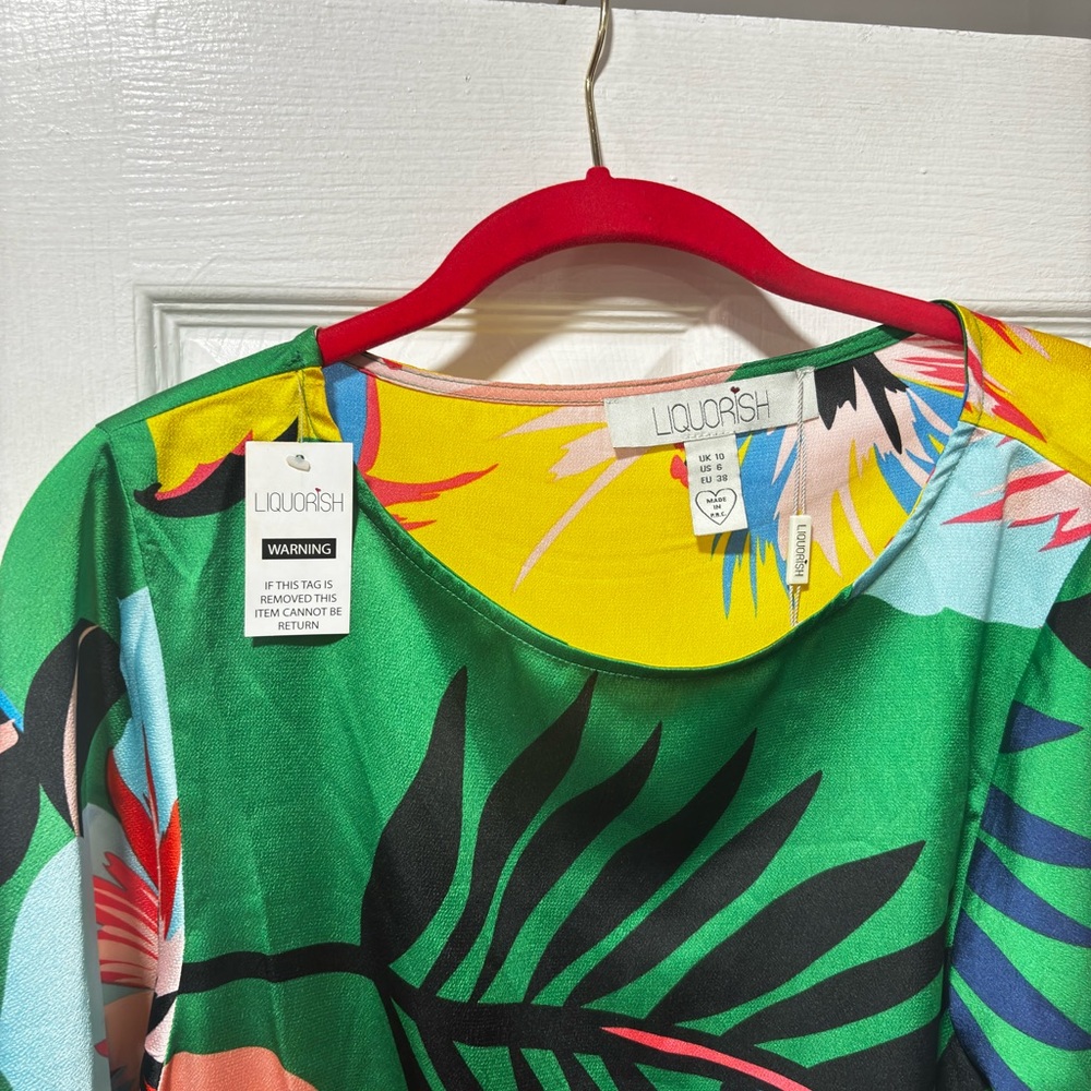 Colorful Floral Mini Dress - Picture 2 of 4